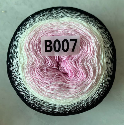 Ovillo de algodón y lino para Tartas, hilo degradado 8 # de encaje Macaron, línea de gelatina de 4 hebras, sección larga teñida, chal de ganchillo, TJ20263, 300G por bola: Caqui oscuro