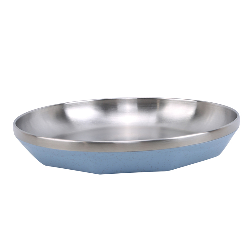 Stainless Steel Dinner Plates Minimalism Steak Round Tray Durable Tableware Plate Dessert Salad Tableware Dinnerware Food Plate