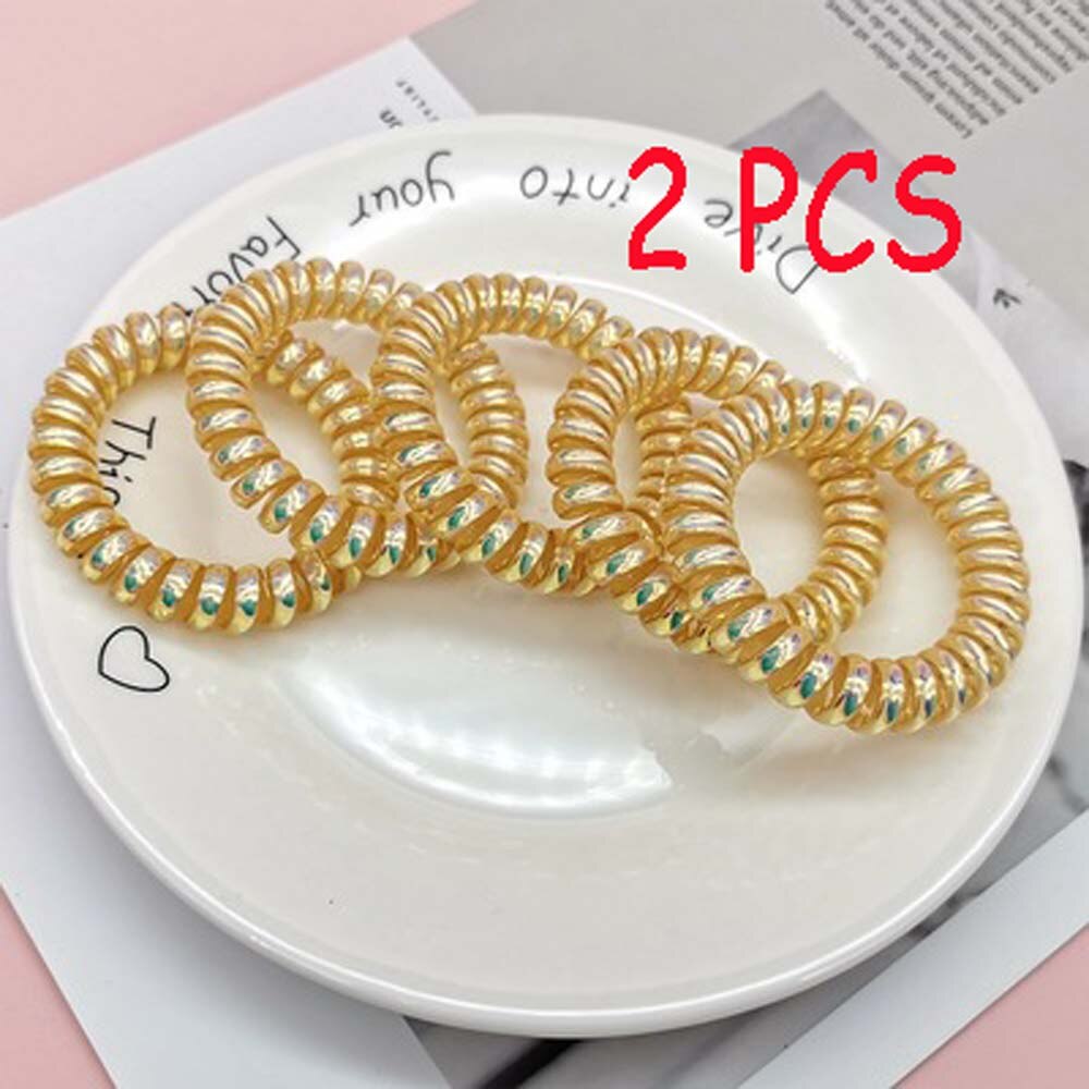2 pcs goma para acessórios de cabelo anel de cabelo corda traceless feminino goma elástico faixas de cabelo para mulheres goma telefone fio scrunchy