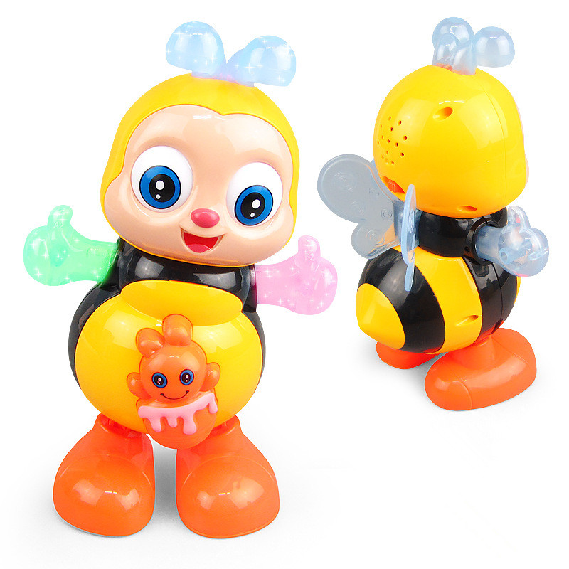 Electric Dancing Sing Cartoon Bee Lighting Music Animal Plastic Doll Kids Toy