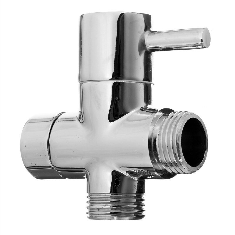 Smesiteli 100% Messing G1/2 T-Adapter Met Afsluiter, 3 manier Diverter Tee Connector, Chroom Badkamer Accessoire
