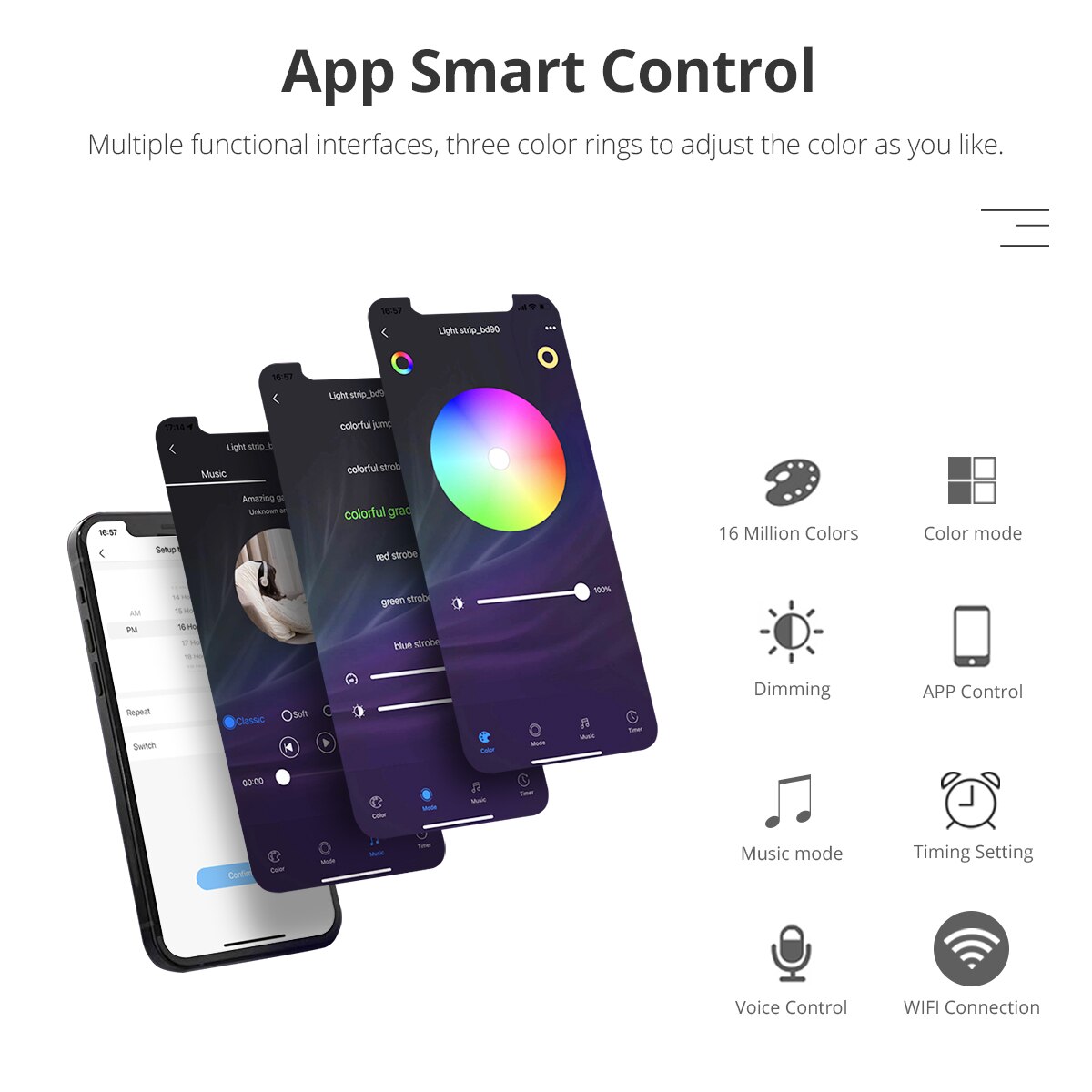 Apple Homekit Smart WiFi LED Strip EU US Plug 220V 110V Timing Function Alexa Google Home Alexa smart home lampada inteligente