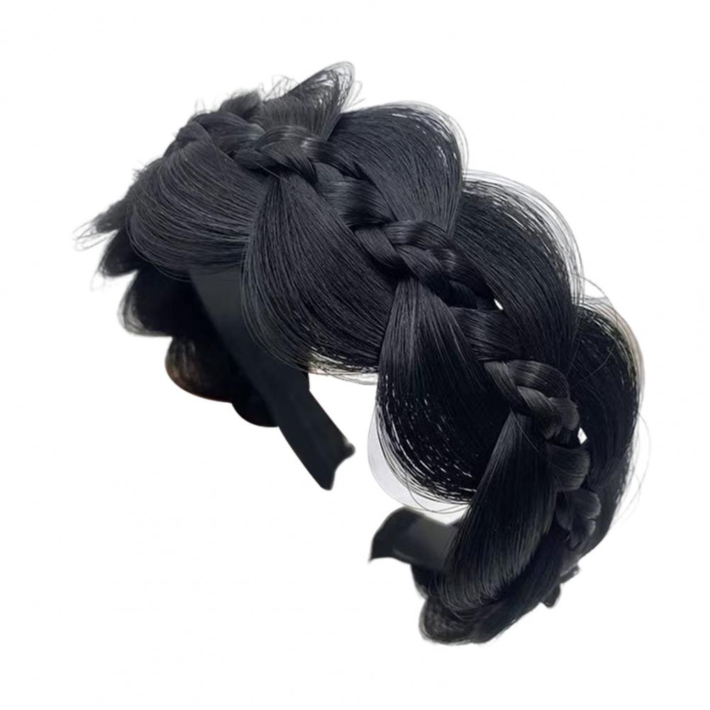 Braided Headband with Teeth Synthetic Heat-Resistant Realistic Human Hair Headband Secure Hair Fix Hair Hoop Women Headband: Other