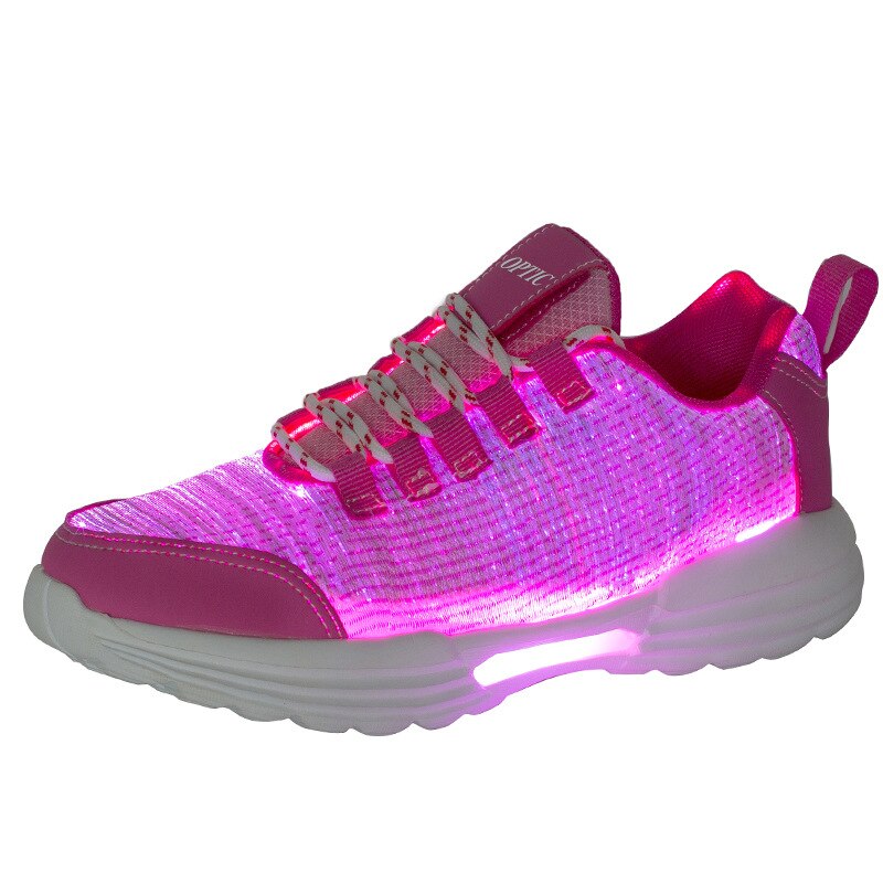 Children's Lighted Shoes Size 35-46 Mens Womens with Luminous Sole fiber optic shoes Boys Girls Glowing LED Sneakers for Kids: Pink / 40