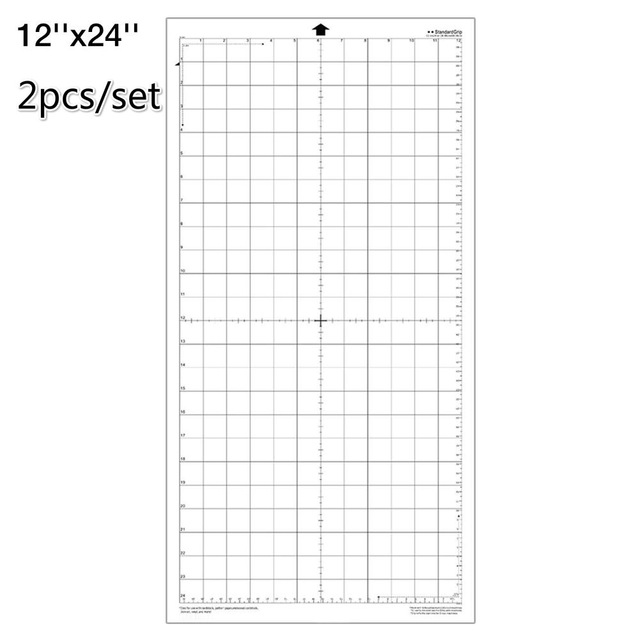 2PCS Cutting Mat Pad 12*24-Inch Transparent Adhesive Mat Pad with Measuring Grid 12*12-Inch for Silhouette Cameo Plotter Machine: 2pcs 12x 24inch