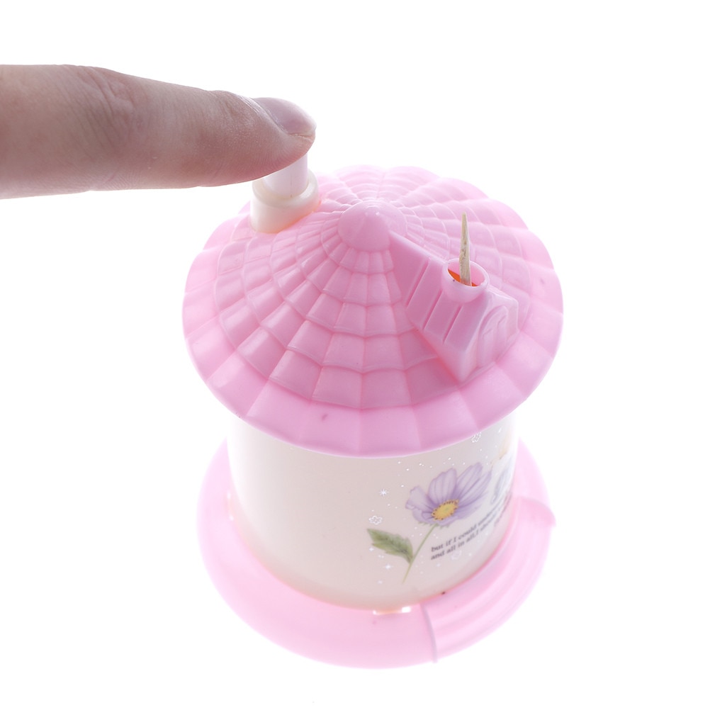 1 st Leuke Automatische Tandenstoker Houder Zak Kleine Draagbare Huis Shaped Tandenstoker Box 7*9 cm 3 kleuren
