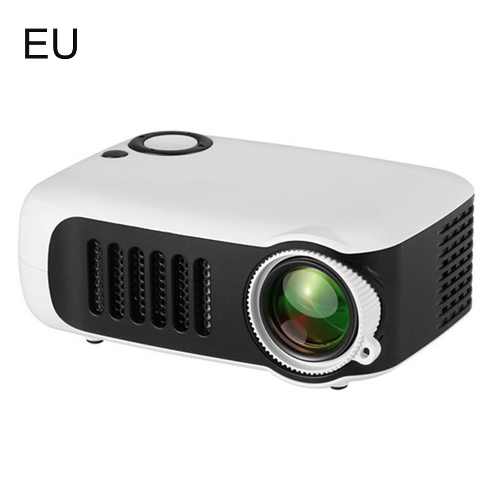 1080P HD Video LCD Mini Projector Built-in Stereo Speaker With 50000 Hours Lamp Life Portable Home A2000 Projectors Proyector: white EU