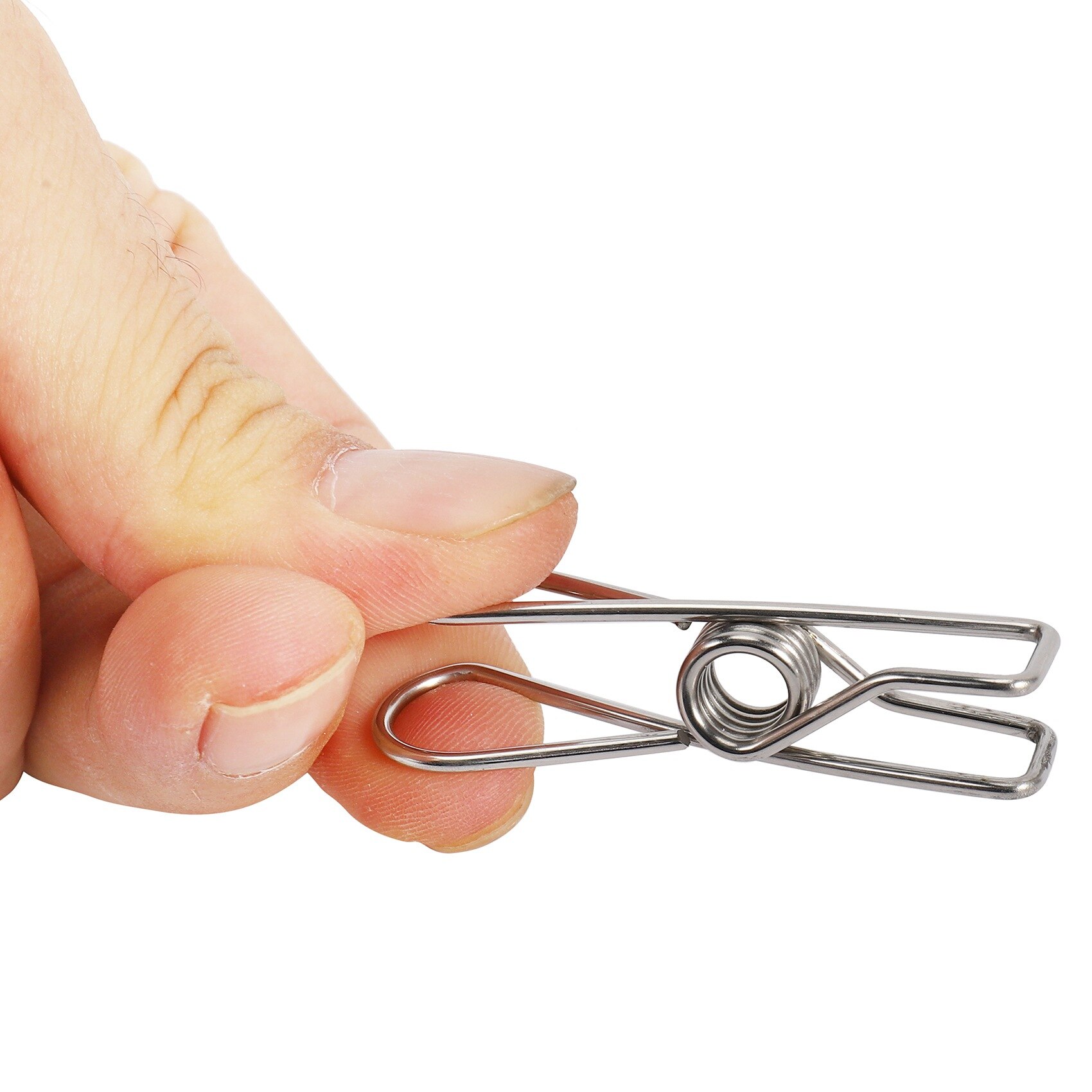 24 Pcs Stainless Steel Wire Clip, Multi-Function Clip, Utility Clip Pins Hanging Clip Office Fastener, Metal Wire Clip for Cl