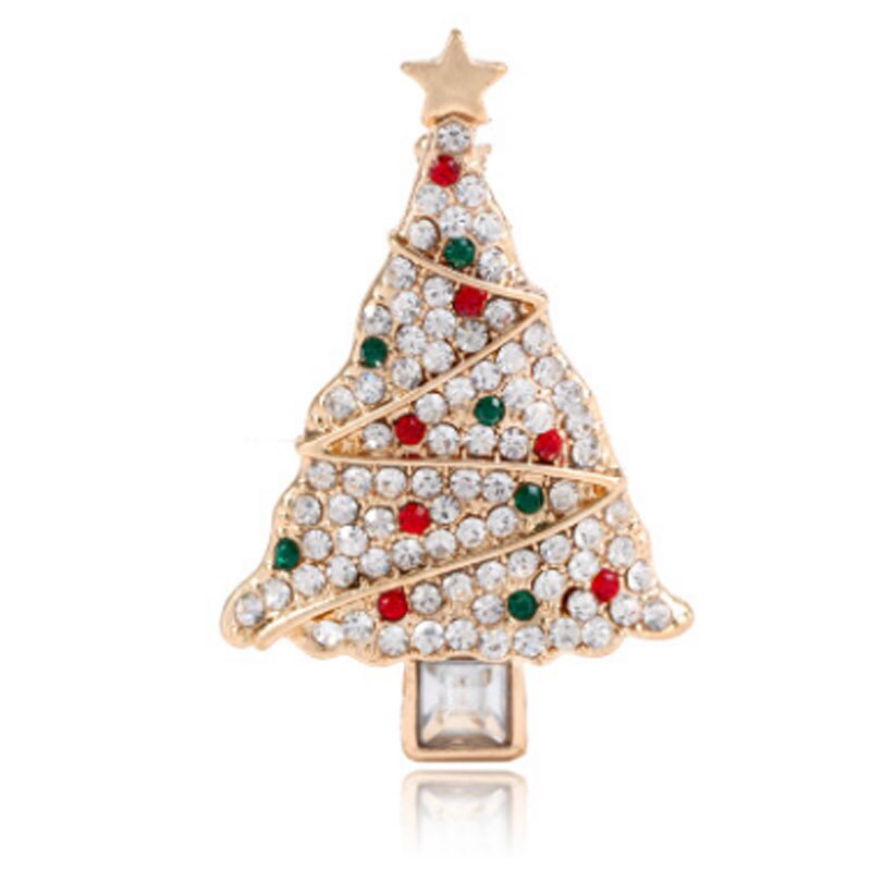 Julebroche år vintage nål rhinsten krystal corsage banket nåle dekorationer badge udsøgte brocher: G