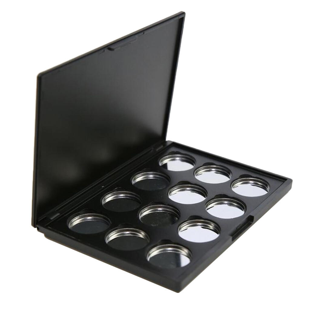 Eyeshadow Makeup Palette Empty Blush Lipstick Container Case With 12Pcs 26mm Round Metal Pans