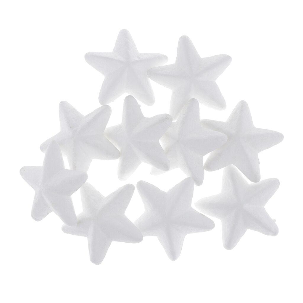 10 pièces polystyrène polystyrène mousse noël étoiles têtes ornement fête décor