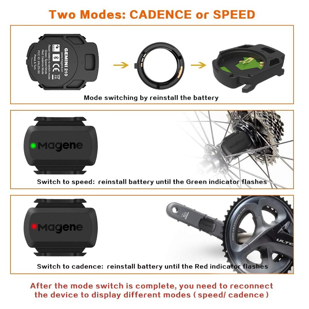 Sensor de cadencia de velocidad S3 +, Ordenador de bicicleta con Sensor Dual, Bluetooth ANT +, velocímetro para Strava, Garmin, Bryton, IGPSPORT