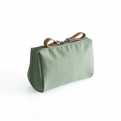 Beibaobao 1 pc solide sac cosmétique Style coréen femmes maquillage sac pochette trousse de toilette étanche trousse à maquillage à compartiments directe: green