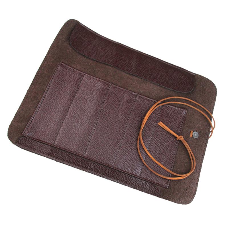 Verktyg knivar rulla upp väska snidning fickknivar läderväska förvaringsarrangör