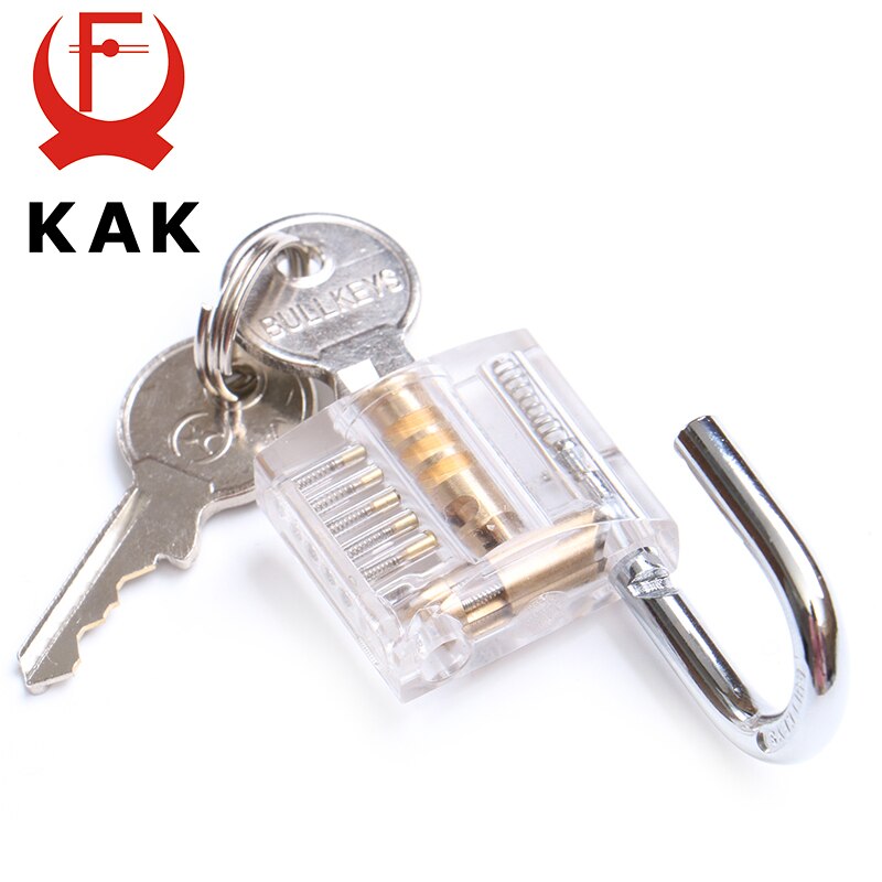 KAK Transparent Locks Pick Visible Cutaway Mini Practice View Padlock Hasps Training Skill For Locksmith Furniture Hardware