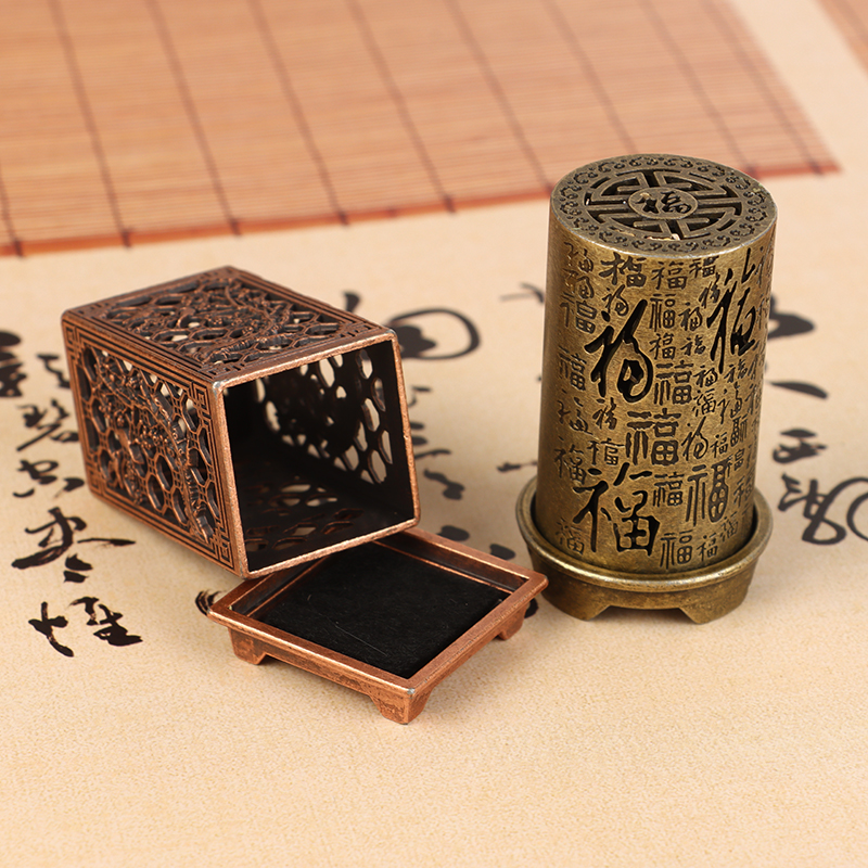 Brûleur d'encens Vertical carré, petit porte-encens en alliage Xiangyun, aromathérapie intérieure, ornement de maison, brûleurs d'encens en prune chinoise