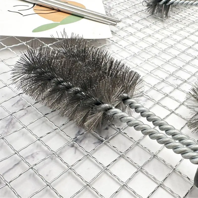 Outdoor BBQ Cleaning Brush Steel Wire Grill Cleaner Tool for Barbecue Grill Oven Mesh Cleaning Brush Kitchen Home Goods