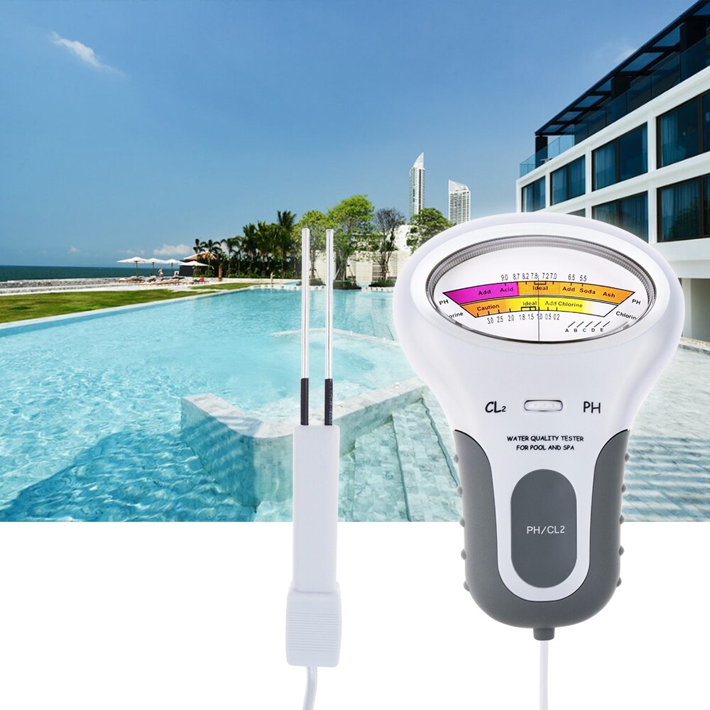 2 in 1 ph chloormeter tester pc -101 ph tester chloorwatertestapparaat gereedschap voor zwembadaquarium draagbaar