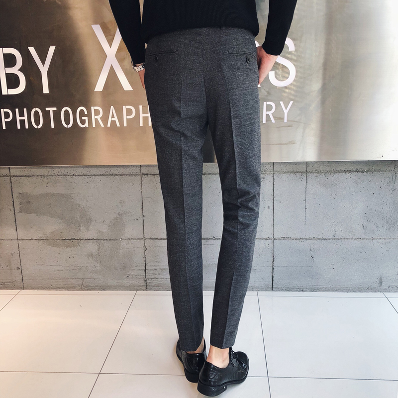 Nrew formeel bruiloft heren effen kleur pak broek slim fit casual merk zakelijk blazer rechte jurk broek heren