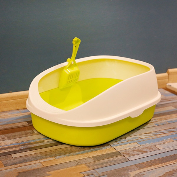 Hond Wc Kattenbak Hond Lade Teddy Anti-Splash Toilette Met Kattenbakvulling Schop Puppy Kat indoor Home Zandbak: green