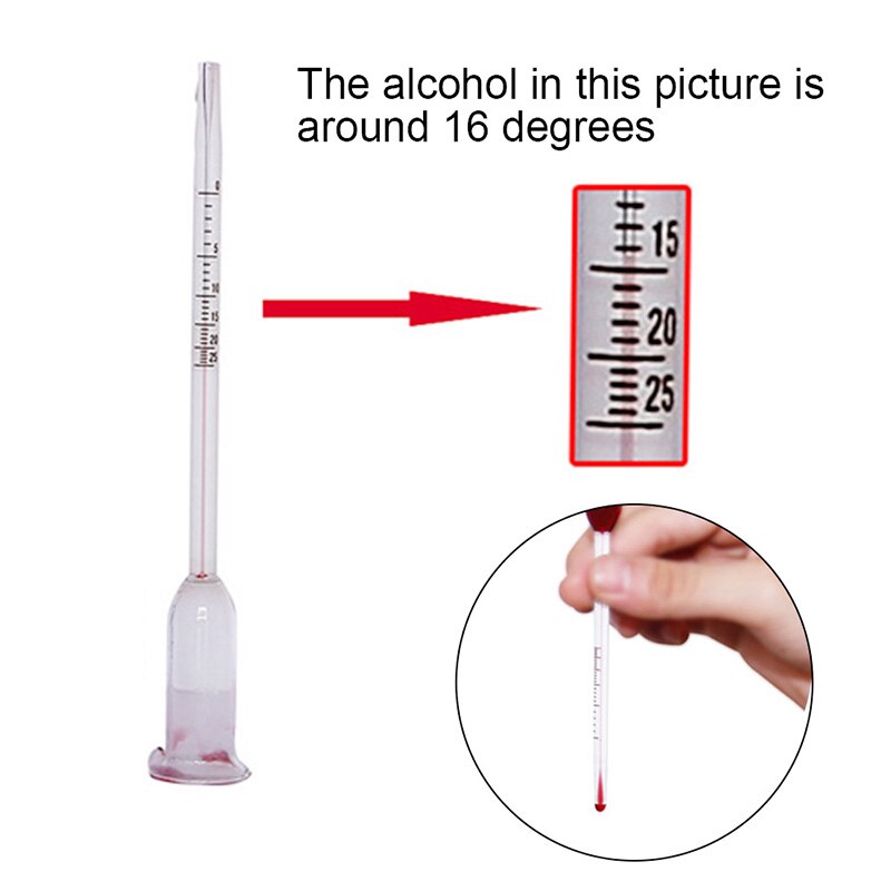 0-25 Degree Alcohol Meter Wine Making Alcohol Meter Tester For Wine Alcohol 13cm Making Gadget Malt Juice Mete