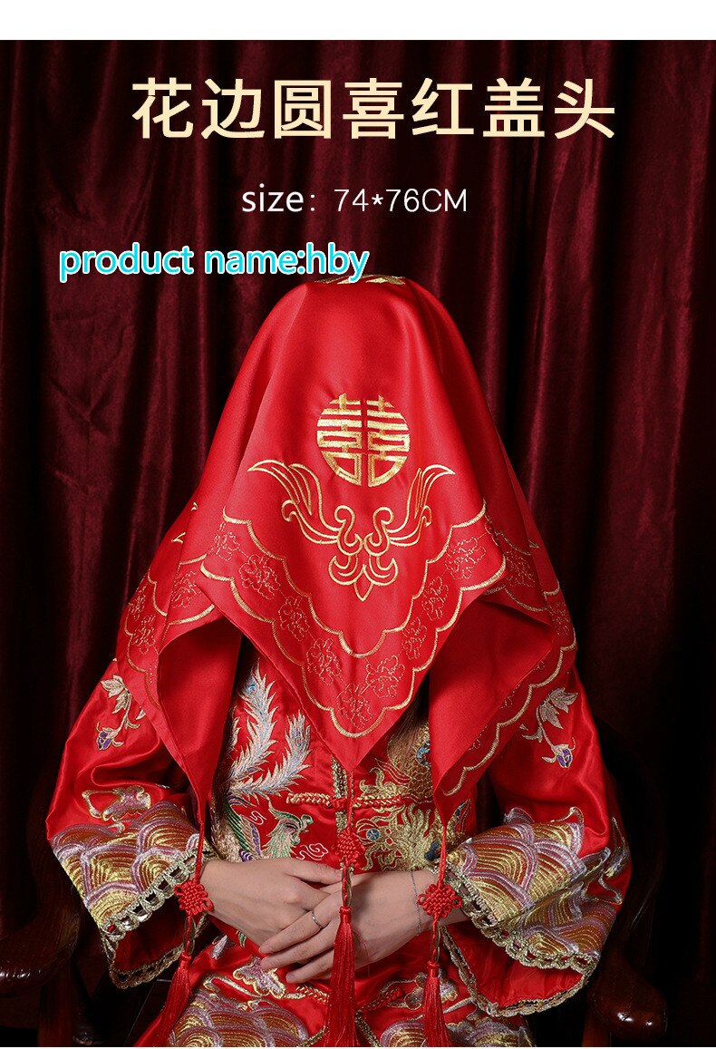 verrotten Hijab Braut der Chinesischen Hochzeit Stickerei Blume Hochzeit Quaste Hijab Hipa Drachen Phönix Kopftuch Hochzeit Liefert: hby