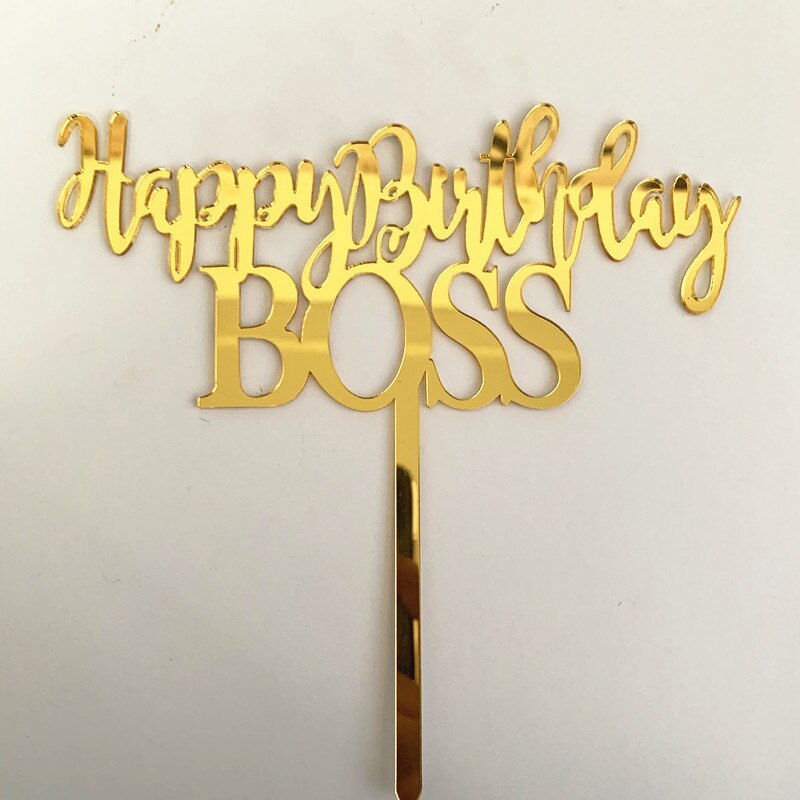 Acrylic Happy Birthday Boss Cake Topper Adult Party Favors Baking Decorating Supplies Decorations Cake Toppers