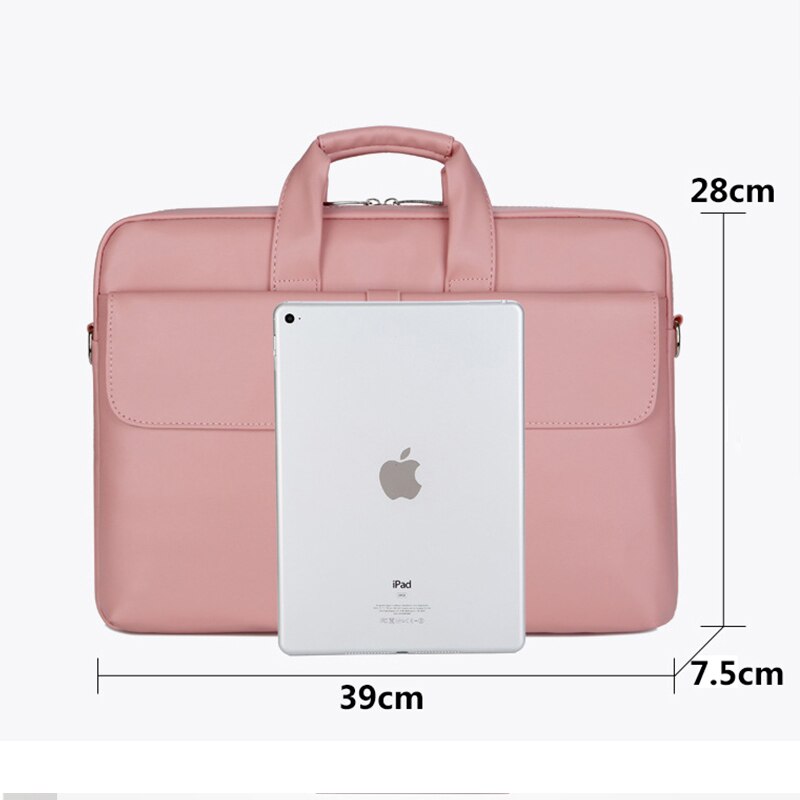 Laptop computer aktetas dames pu leer 15.6- inch schattige roze dames notebooktas waterdicht