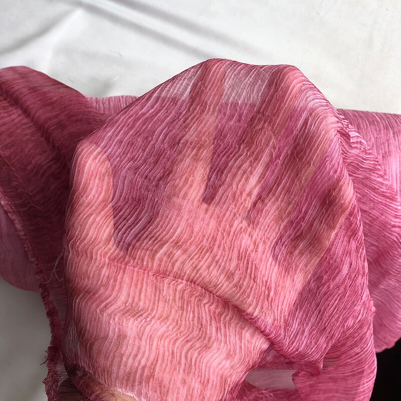 1 meter 100% Mulberry Silk 5mm Crinkle Silk Fabric Red Dyed 130cm 51" wide by the yard