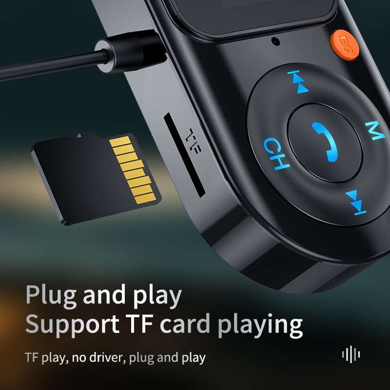 Handsfree Carkit Draadloze Bluetooth 5.0 Lcd MP3 Speler Auto Fm-zender Usb Charge 2.4A PD18W Auto Accessoires Fm Modulator