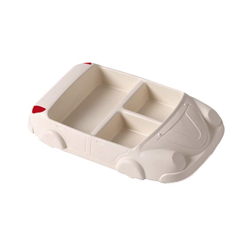 Enfants vaisselle bébé assiette séparée mignon voiture vaisselle dessins animés bébé alimentation ensemble enfants enfant formation vaisselle bambou Fiber: Beige