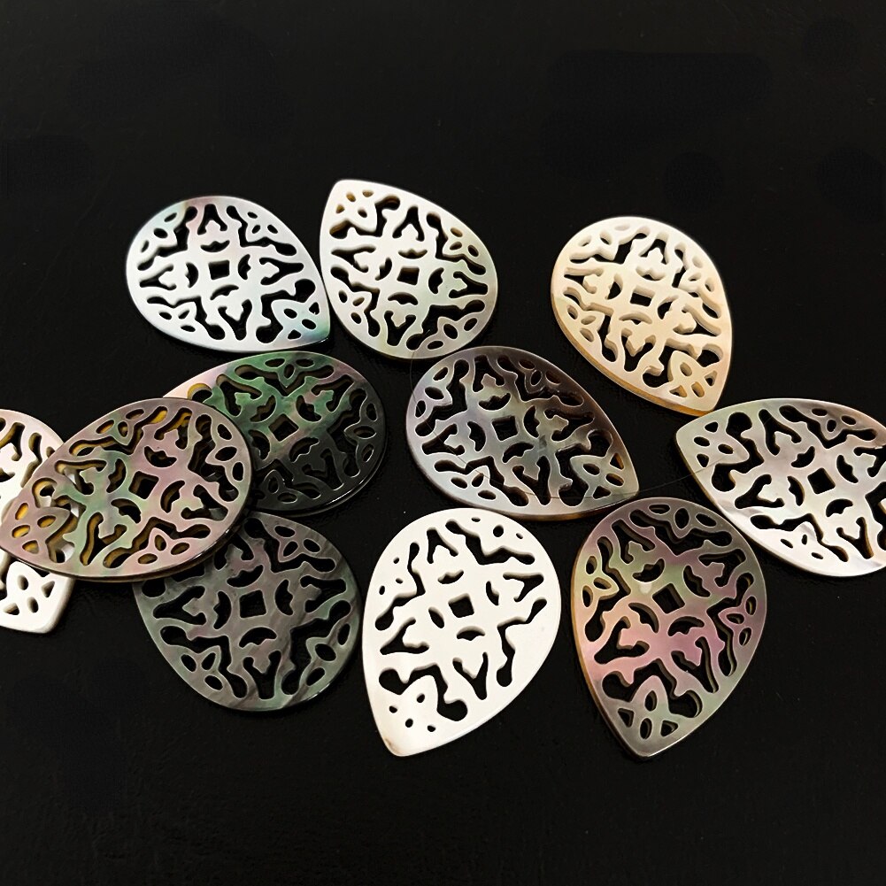 1Pc Hollow Zwart Parelmoer Natuurlijke Shell Hange... – Vicedeal