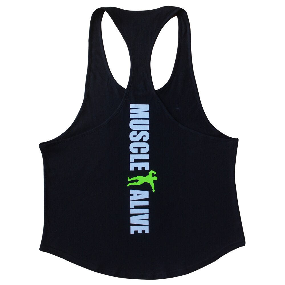 Muskel i live herre bodybuilding t-shirts fitness træning træning tøj fitness tshirt sport bomuld ærmeløse toppe mand mand