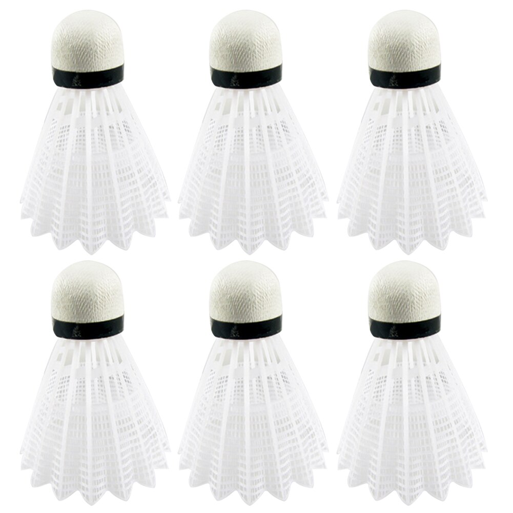 6/12Pcs White Badminton Plastic Nylon Shuttlecocks Indoor Outdoor Gym Sports Accessories Durable Badminton: 6Pcs