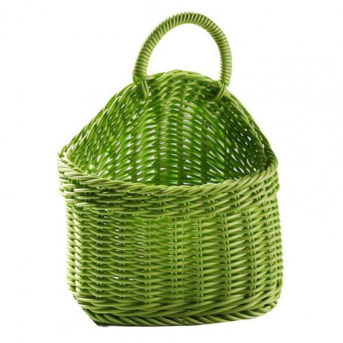 Panier de rangement suspendu en rotin tissé, support mural Durable, panier de rangement en osier sûr, petit panier suspendu de décoration: Green