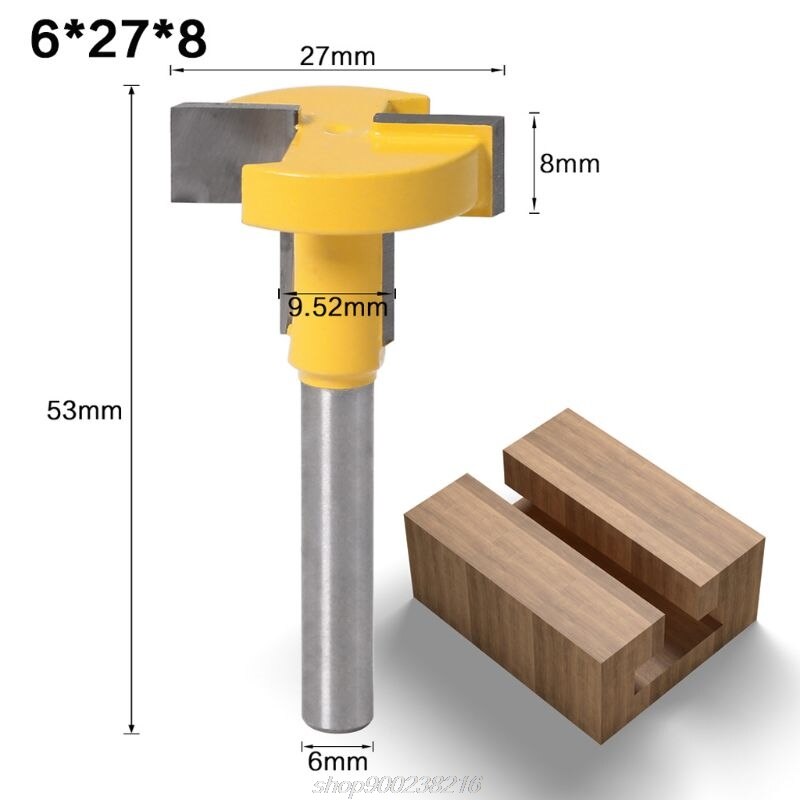 6mm Shank T-Slot T-Track Slotting Router Bit for Woodworking Chisel Cutter Cutting Milling Tool F22 21