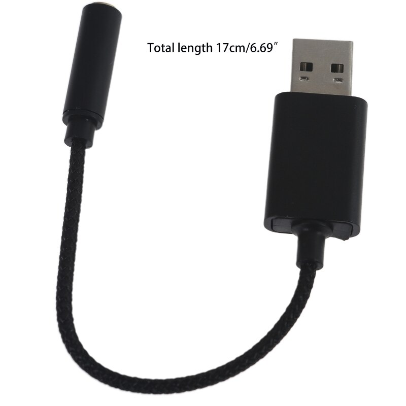 Usb Naar 3.5Mm Jack Kabel Usb Naar Aux Hoofdtelefoon Adapter Converter Kabel Met Trrs 4-Pole Mic-ondersteund Ingebouwde Chip