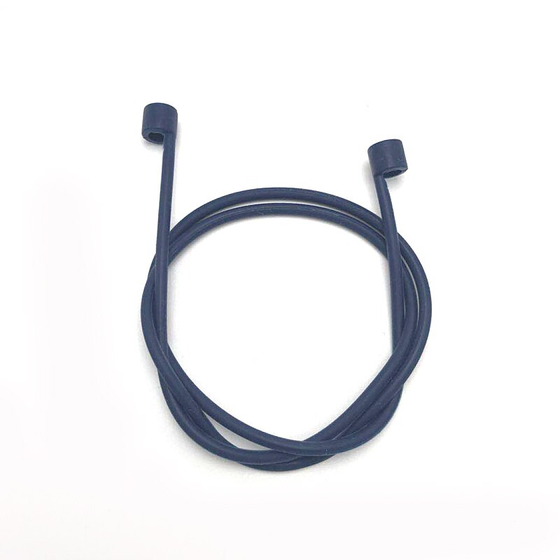Correa de auriculares para Airpods, correa antipérdida, cuerda para auriculares Bluetooth, Cable de silicona: Azul marino