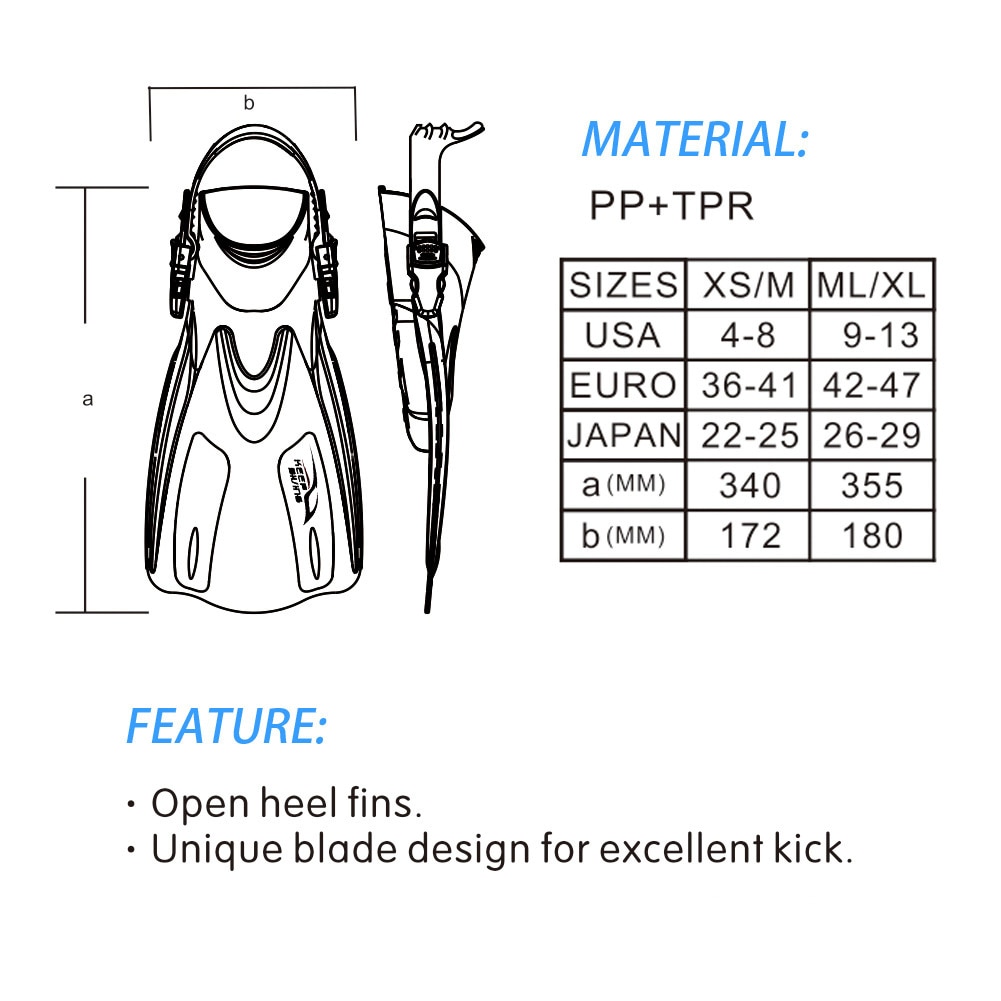 KEEP DIVING Adult Snorkeling Diving Swimming Fins Trek Diver Swimming Foot Flipper Diving Fins Snorkeling Flippers
