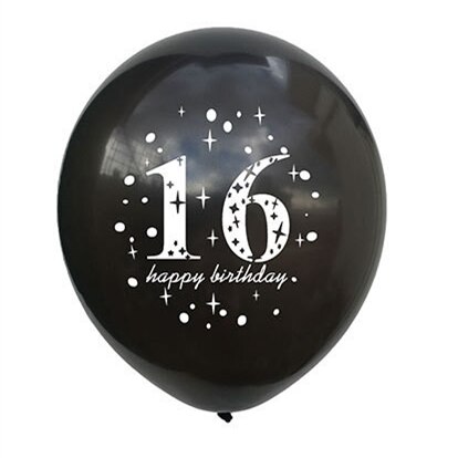 5 Stuks 12 "Nummer 16 Latex Ballonnen 16 Jaar Happy Birthday Benodigdheden Roze Paars Zwart Groen Globos kinderen Speelgoed