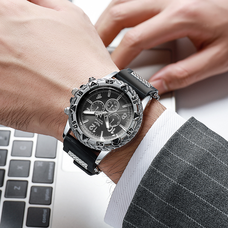 Sport Stil Silikon Herrenuhr lässig Armbanduhr