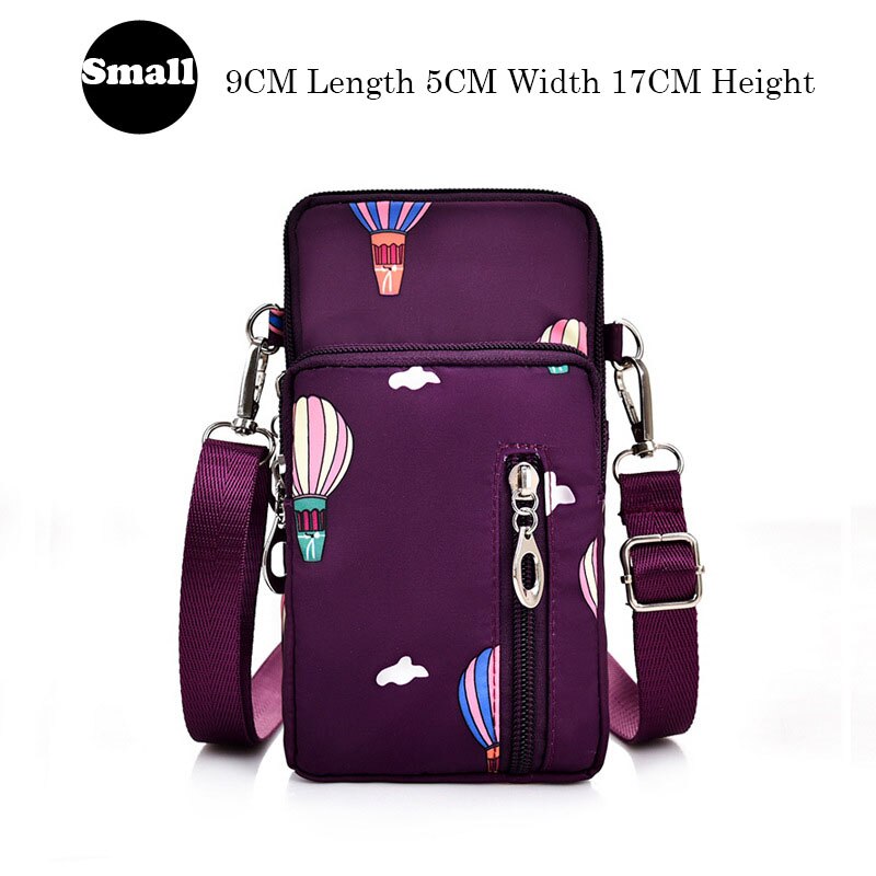 Mobile Phone Pouch for iPhone X XR XS 7 8 6 6s Plus Wrist Bag for iPhone 11 Pro Max Ladies Girl Shoulder Small Bags Case: Small Purple