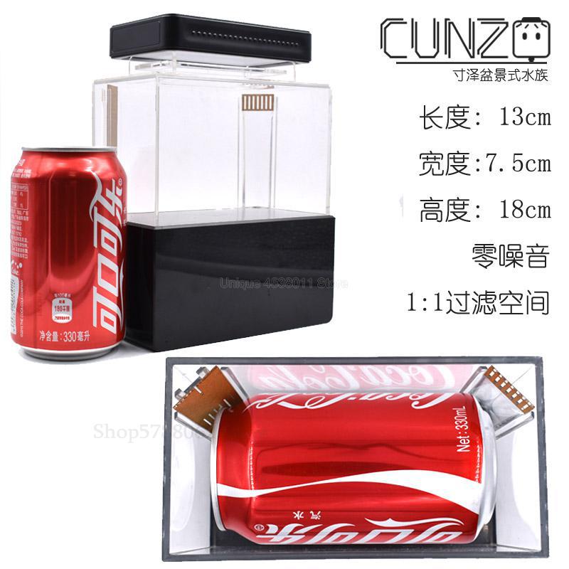 Mini Plastic Aquarium Draagbare Desktop Aquaponic Aquarium Betta Vis Kom Met Water Filtratie Led & Stille Luchtpomp Voor decor