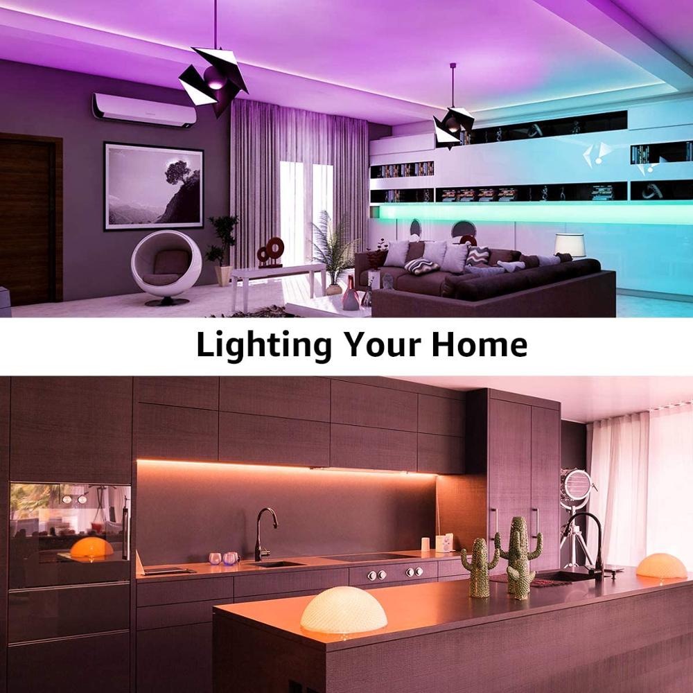 Jule bluetooth ledet fe lys stripe app musikk synkronisering krans streng lys bryllup fest hjemmedekorasjon belysning
