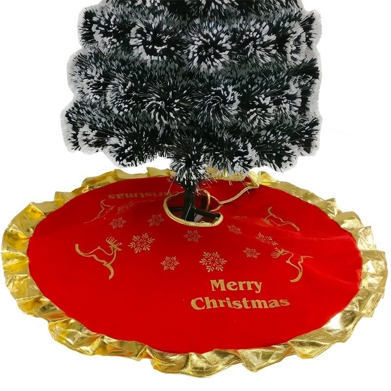 Diameter 90cm rødt juletre skjørt juletrepynt julepynt dekorert matte