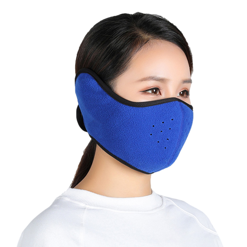 Hiver Thermique Masque Épaissir Polaire Coupe-Vent Hautement Respirant Hommes Femmes Ski Cyclisme Accessoires de Sport En Plein Air: royal blue