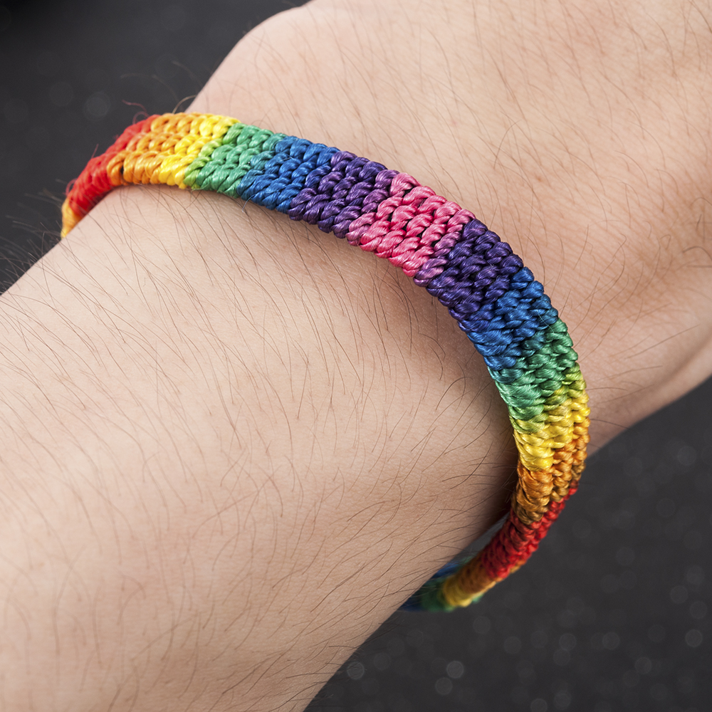 Simple Power Gay Pride LGBT Rainbow Unisex Armband Sieraden Lesbische Biseksuele Handgemaakte Knoop Trans Touw Ketting voor Mannen Vrouwen