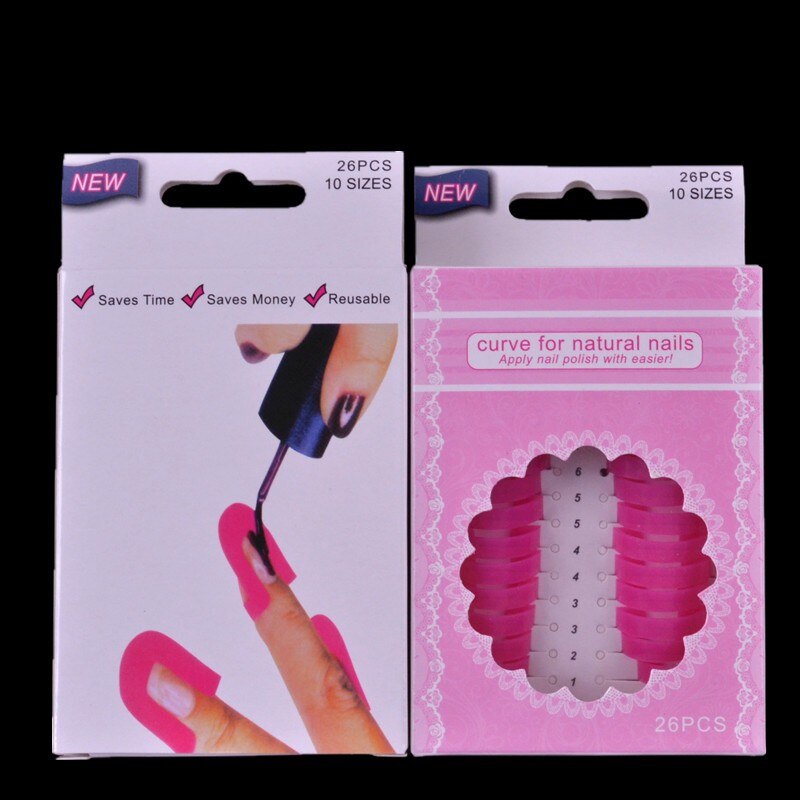 Nail Gel Polish Shield Protector 1Box(=26cps) Multi-Size Nail Varnish Protector Spill-Resistant Manicure Finger Cover