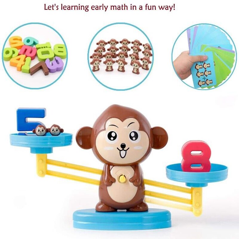 Singe Balance comptage Cool jeu de mathématiques-tige jouet, adapté pour 3, 4 et 5 ans outil éducatif d'enseignement des mathématiques pour enfants: Default Title