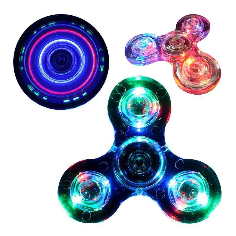 Luz LED luminosa Fidget Spinner mano Top Spinners que brilla en la oscuridad luz EDC Figet Spiner dedo alivio del estrés Juguetes